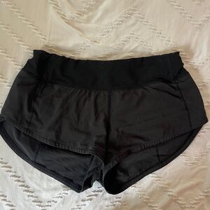 Black Lululemon speed-up shorts
